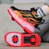 Dětské dvoukolečkové otočné tlačítko LED dobíjecí svítící kolečkové brusle dvouřadé boty Heelys kolečkové brusle boty