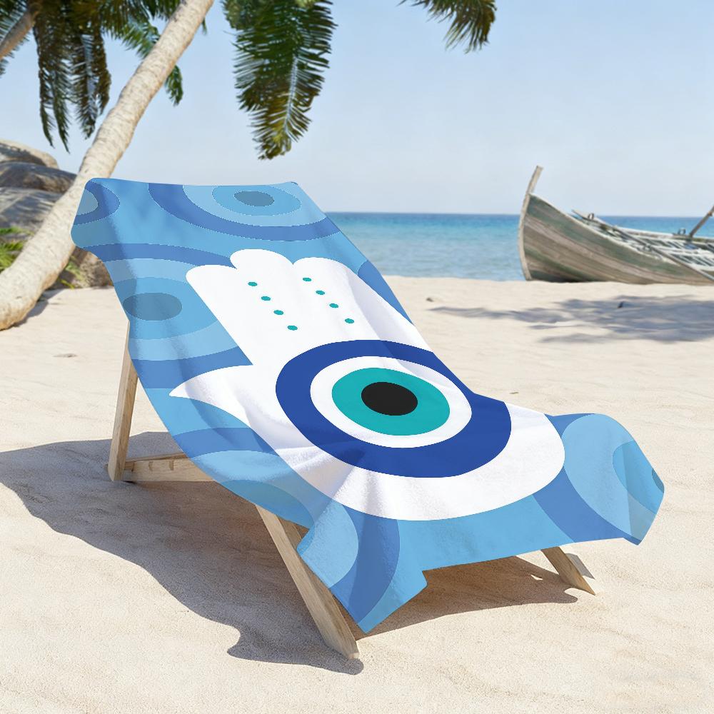 Art Evile Eye Bright Handtuch Sport Schnelltrocknend Reise Campingausrüstung Sanddicht Weich Leicht Großes Strandhandtuch