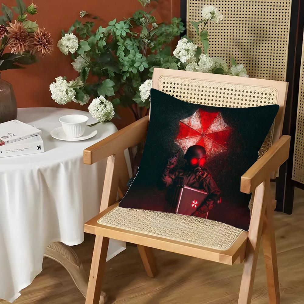 

RResident EEvil Cushion Cover Silky Short Plush Invisible Zipper Dustproof Sofa Pillow Case for Home Decor 30x30cm
