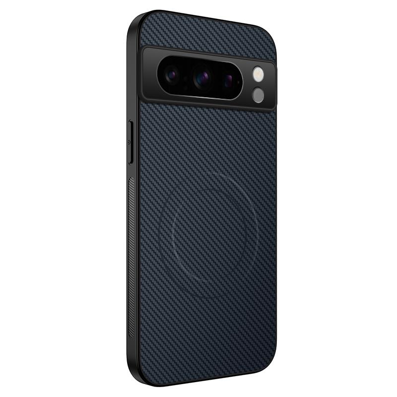 For Google Pixel 8 Pro Case Compatible with MagSafe WANLONFENG TQ Series Carbon Fiber Texture PC TPU Phone Cover