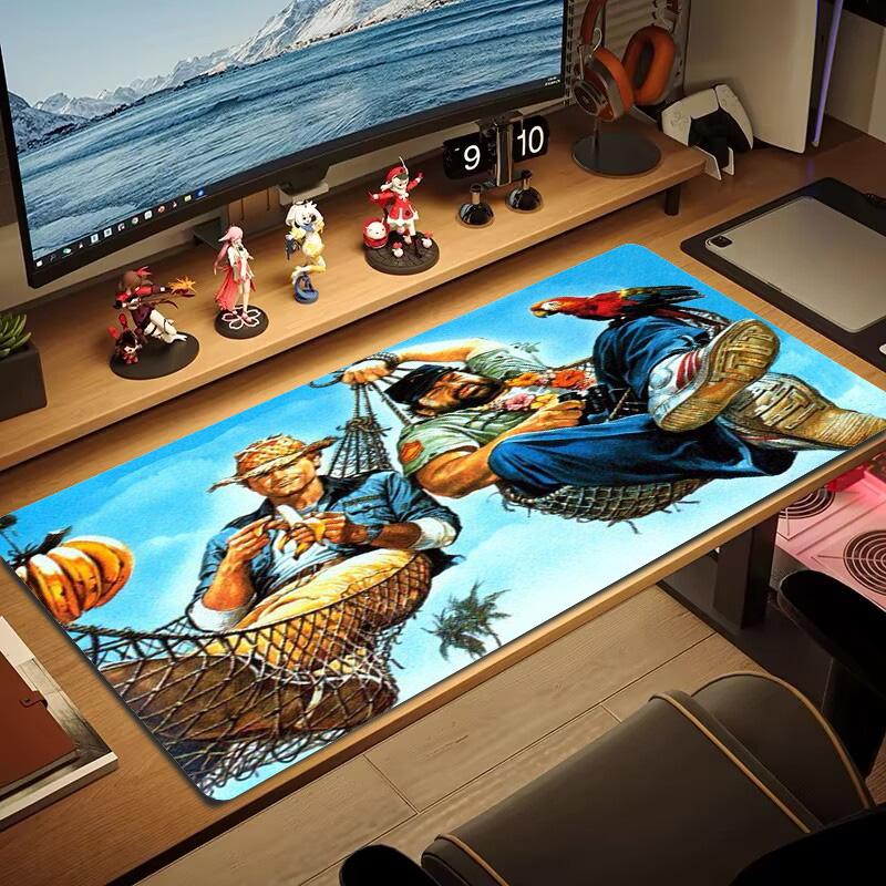 Terence Hill und Bud Spencer Farbiges Mauspade Große Gaming Tischunterlage Rutschfest Laptop Tablet Großes Mauspade XXL Matte Mini PC Spielmatte Mit Verriegeltem Rand 30cmx80cm(11.8x31.5inch)