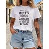 Italian Humorous Self - Mockery - Printed T - Shirt, Women'S Casual Crew - Neck, Literary Gathering, Daily Leisure Season