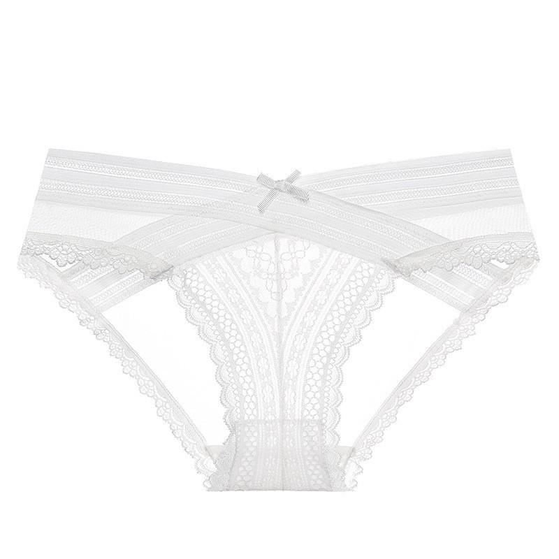 Sexy lace panties French ultra-thin see-through crotch pure cotton women's panties hip-lifting low-rise briefs
