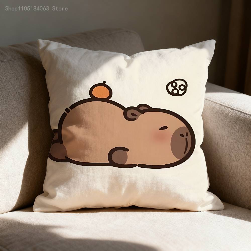 Capybara Pillow Case Print Polyester Fiber 40X40 cm Home Sofa Throw Cushion Cover Decoration