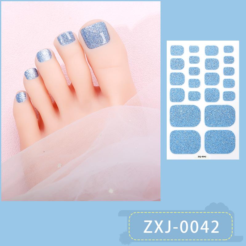 Solid Color Glitter Toenail Stickers, Popular Cross-border Toenail Stickers, Nail Art Stickers, Waterproof Toenail Stickers.