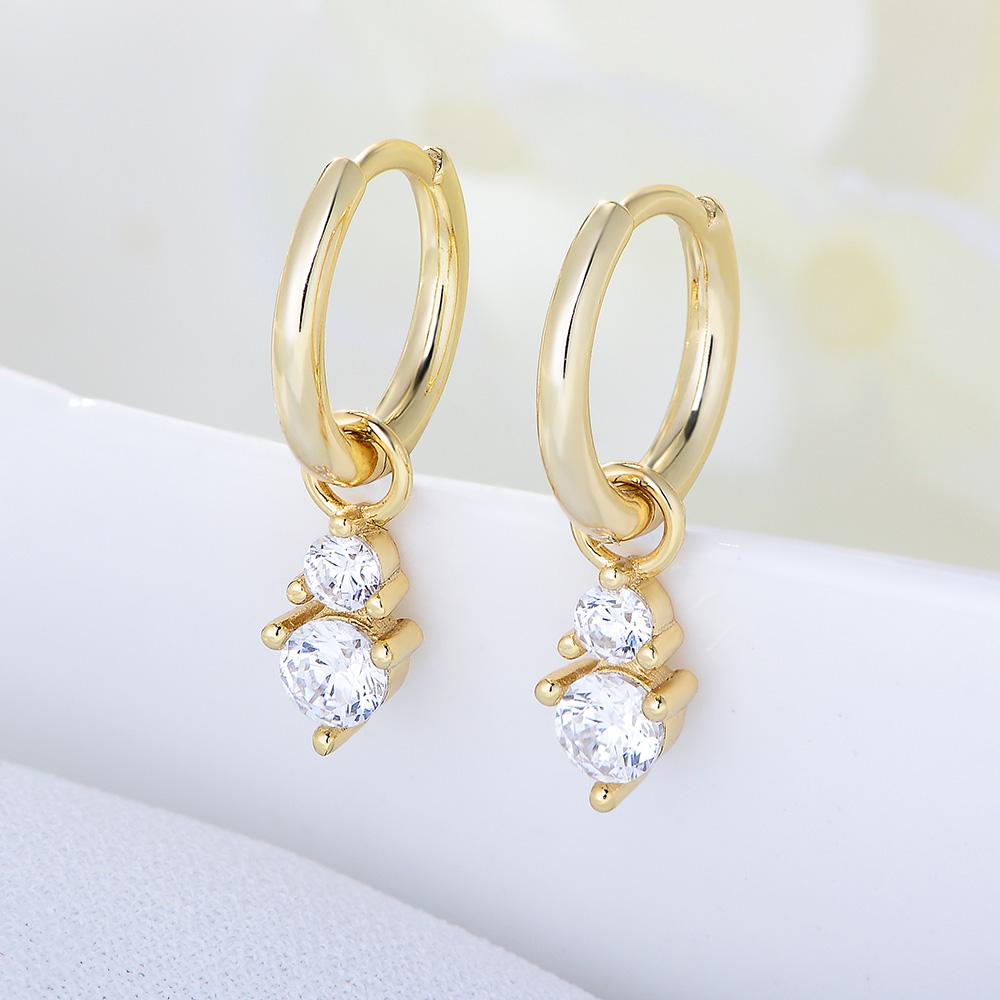 Fine Jewelry 925 Sterling Silver Earrings 14k 18K Gold Plated Earrings Women Cubic Zirconia Hoops Huggies Earring