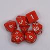 7-Die Transparent Digital Dice Set Acrylic Table Opaque Polyhedral Dices for DND Dice Tabletop Role-Playing Game Dice