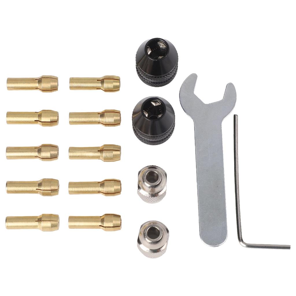 16pcs 0.5mm-3.2mm Keyless Chuck Drill Keyless Chuck Shank Rotary Tool Kit Quick Change Adapter Kit Power Tool Accessories