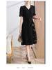 Elegant V-Neck Summer Dress for Women Aged 40-50