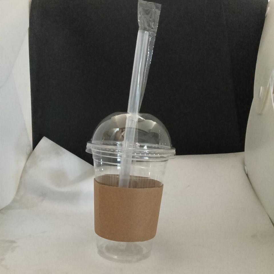 20 Sets 16/20/24OZ Clear Plastic Cups with Lids Straws Sleeve for Cold Drinks Juice Smoothie Coffee Huge Disposable Cups 1L