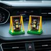Solar Car Ornament Swinging Bear Decoration, Nodding Dashboard with Hanging Monkey Accessory Swing, Swing Toy for Office Desk Driving Fatigue Relief