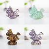 Resin Crystal Horses Desk Decor With Rotatable Animal Figurine For Gift Giving And Home Office