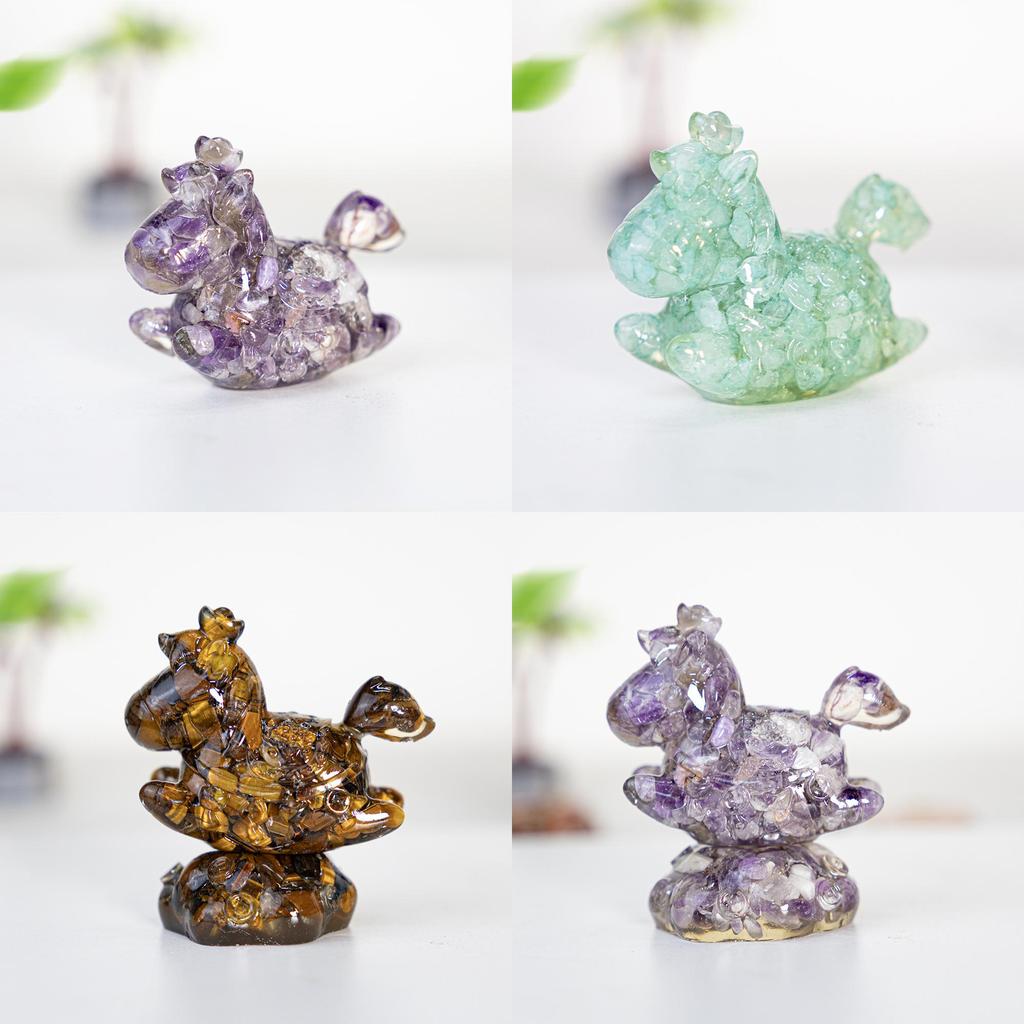 Resin Crystal Horses Desk Decor With Rotatable Animal Figurine For Gift Giving And Home Office
