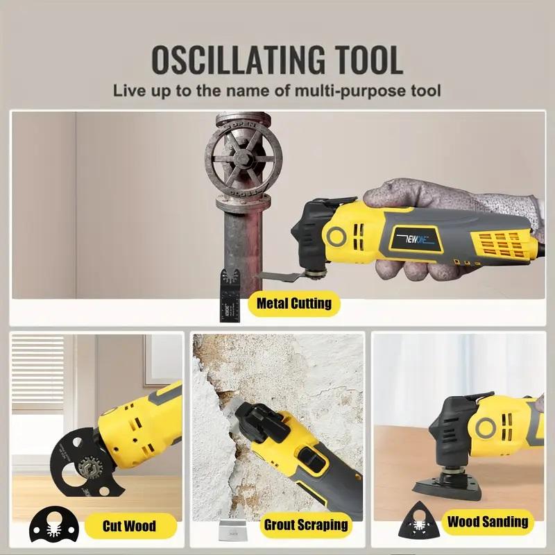 300W Anti-vibration Quick Release/Change Oscillating Tool, Electric Trimmer Saw DIY Home Improvement Tool Renovator For Wood/plastic/metal Cutting