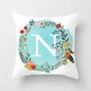 A-Z Letter Cushion Cover Blue Floral   Soft Throw Pillow Cover Decorative Sofa Pillow Case Pillowcase