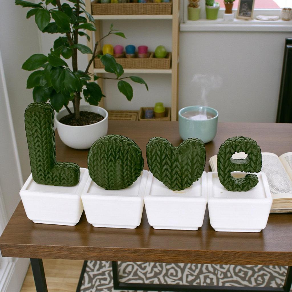 3D Printed Cactus Green Plant Ornament - Creative Home Decoration Craft