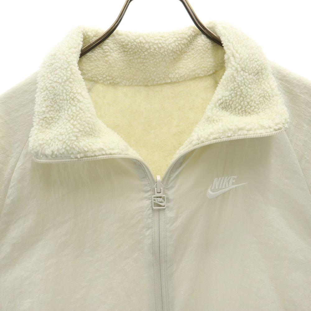 Nike Swoosh Logo Reversible Jacket S White Bore Men's Used