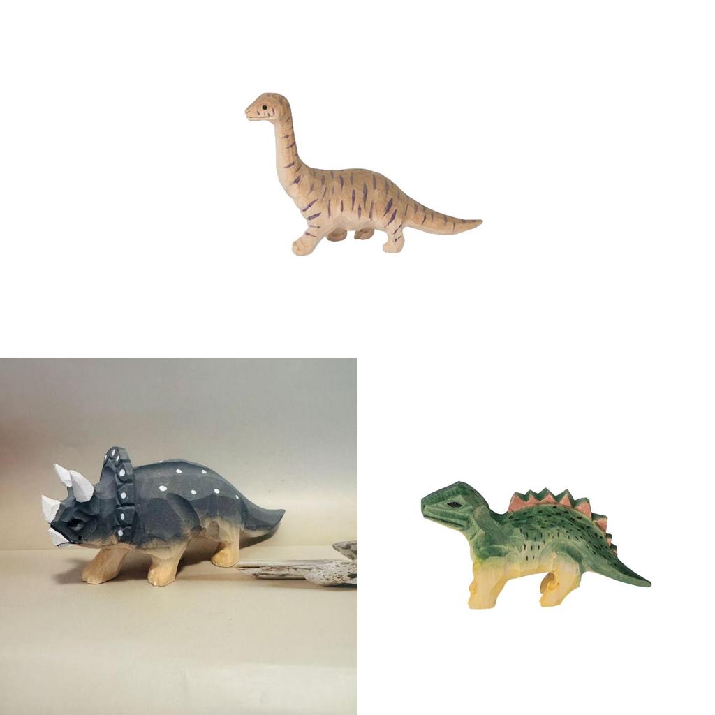 Wooden Dinosaur Craft Decor Trex Triceratops For Party Gift And Memorabilia