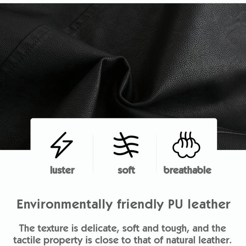 Women Faux Leather Biker Jacket Ladies Stand Collar Zip Coat Outwear