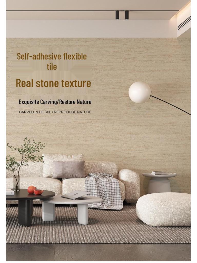 3D Imitation Stone Bendable Self-Adhesive Wallpaper for Wall Renovation