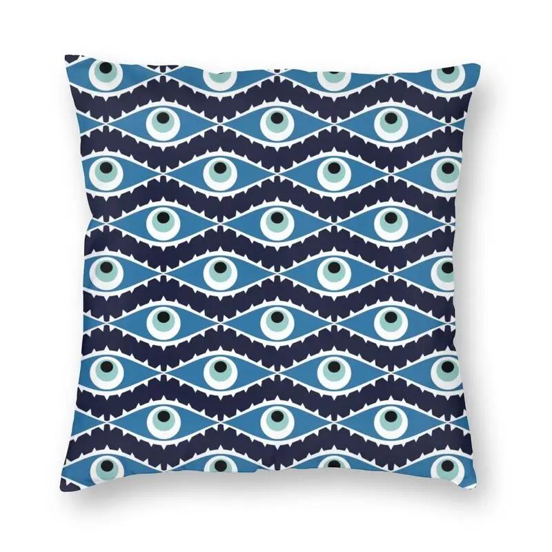 Turkish Evil Eye Cushion CoverPrint Mediterranean Amulet Throw Pillow for Sofa  Case Home Decor Decorative
