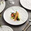 BRSteak Plate Ceramic Western Main Dish Plate Hotel Restaurant Creative Food Decoration Home Kitchen Dessert Cake Plate TablewareEY
