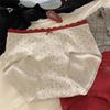 Fluffy Cute Japanese Pure Cotton Lace Trim Panties for Women – Skin-Friendly with Extended Crotch