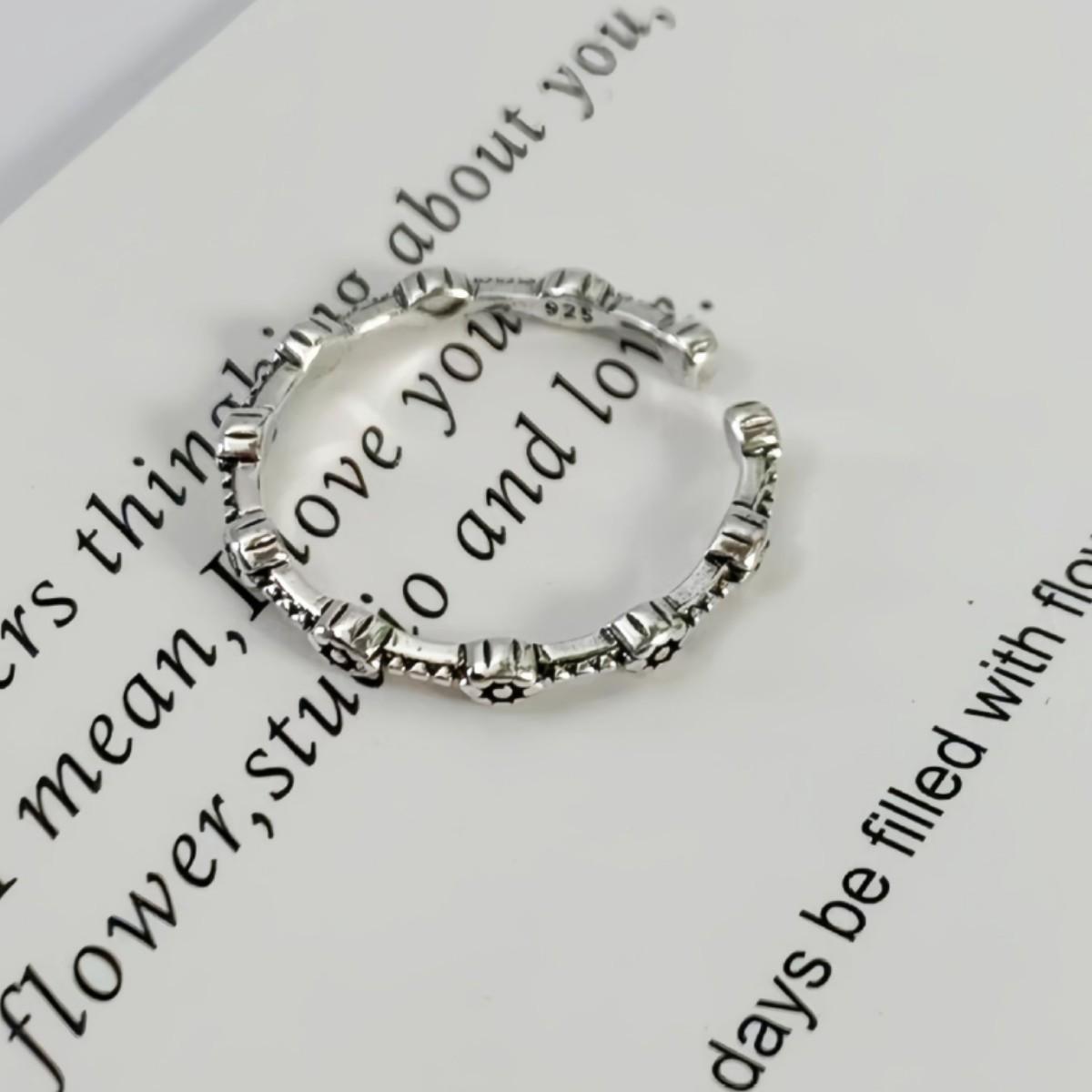 

Women s Retro Cross Flower Adjustable Ring - Fashionable, Simple, Hip Hop Style Index Finger Ring античный серебряного