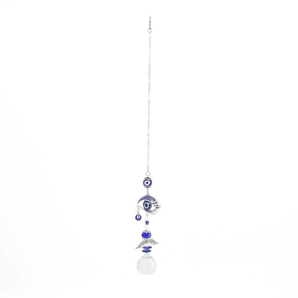 Evil Eye Wall Decor Metal Crystal Hanging Evil Eye Pendant Decoration for Bedposts Mirrors Window