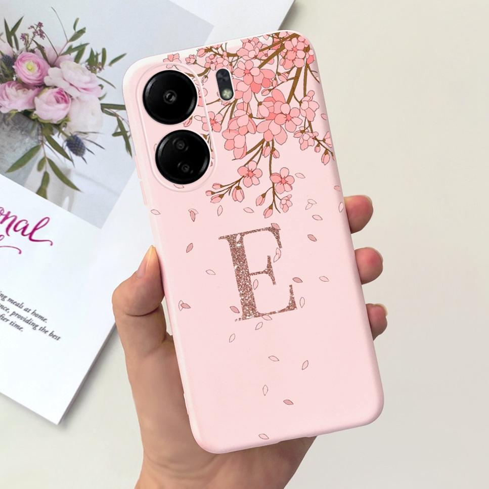 New For Redmi 13C 4G Case Fashion Design Letter Flower Luxury Crown Soft Silicone Back Cover For Xiaomi Redmi13C 13 C Phone Case