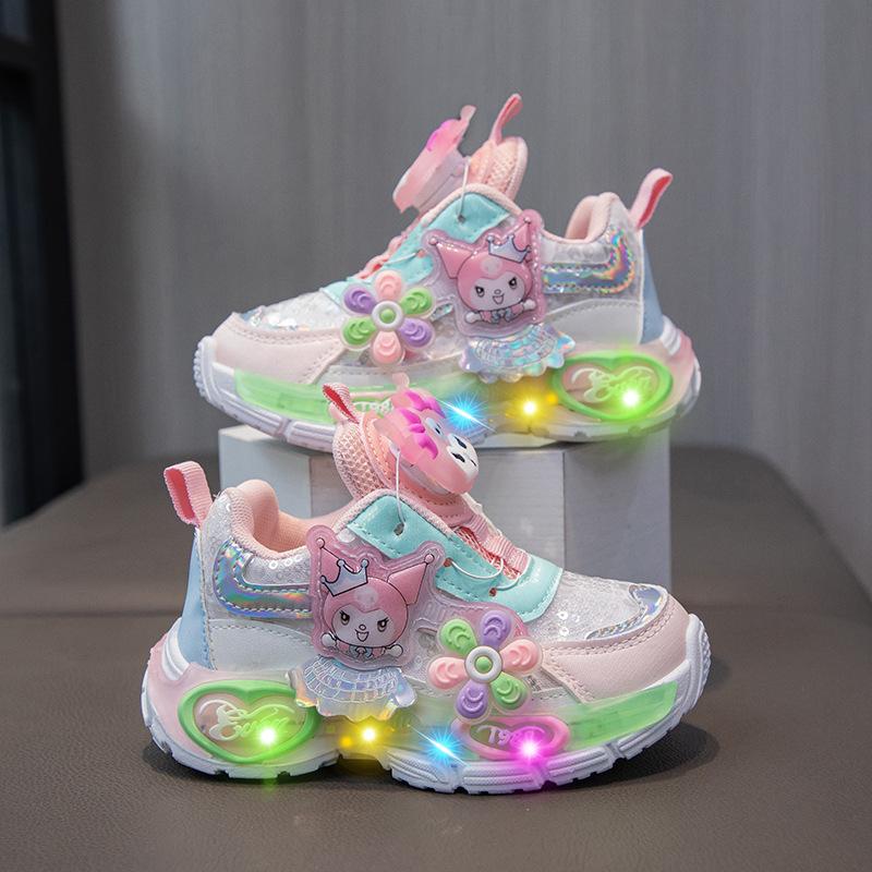 

Princess-Themed Spring Children s Sports Shoes For Girls With Illuminating Buttons Breathable Design For School Campus 23(15.5cm)