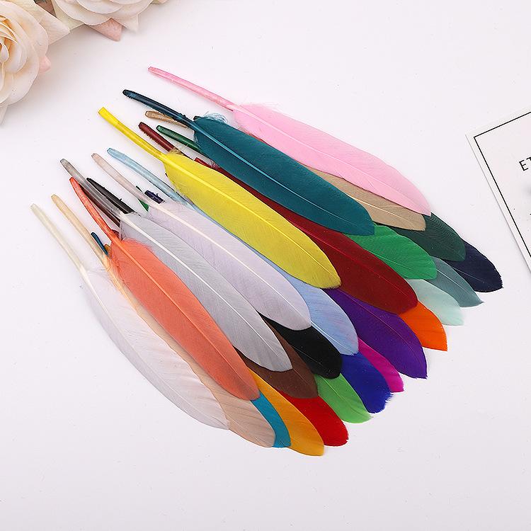 50Pcs20 Colors Colored Goose Feather Small Straight Knife Feather Diy Colored Feather Kindergarten Handmade Feather