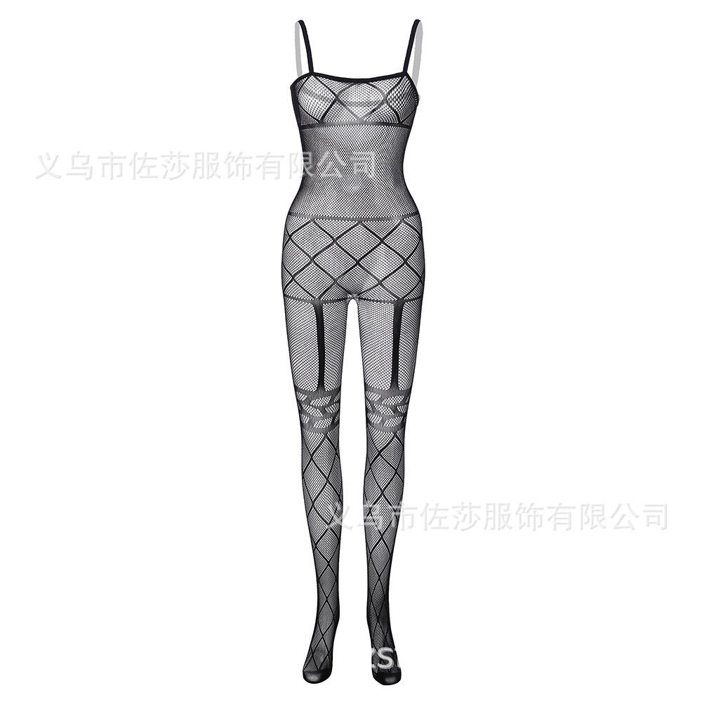 Sex Underwear Sexy Net, Jacquard Perspective Rhombus Grid Set, One-piece Net Garment Sling