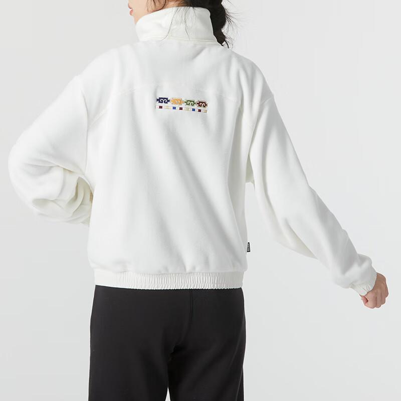 Puma Cny Series New Year Logo Embroidered Outdoor Warm Stand Collar Fleece Jacket Women Jacket White 625838-65