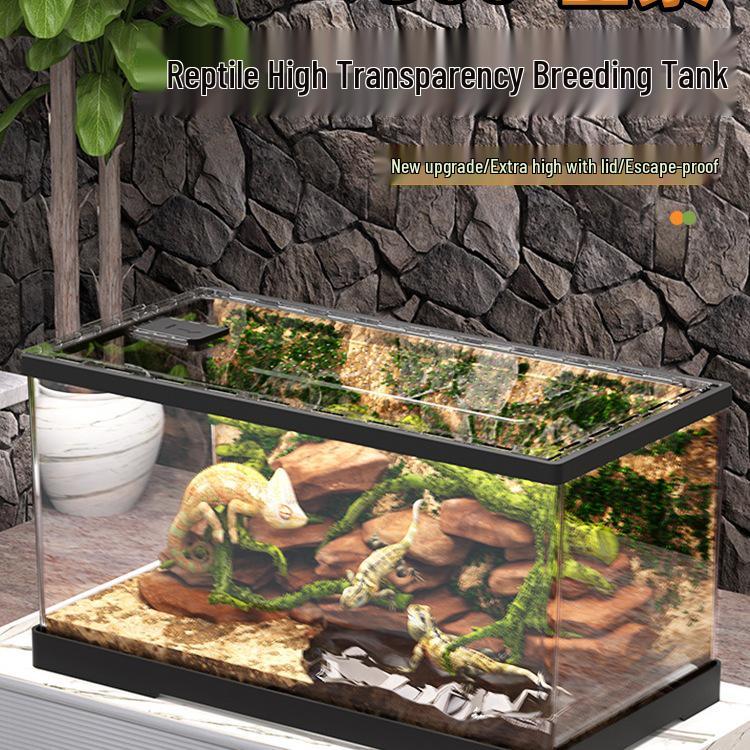 

Прозорий акриловий розплідник для рептилій для геконів, ящірок, жаб, змій, раків-відлюдників та черепах. Medium Tank with Lid 30*18*18