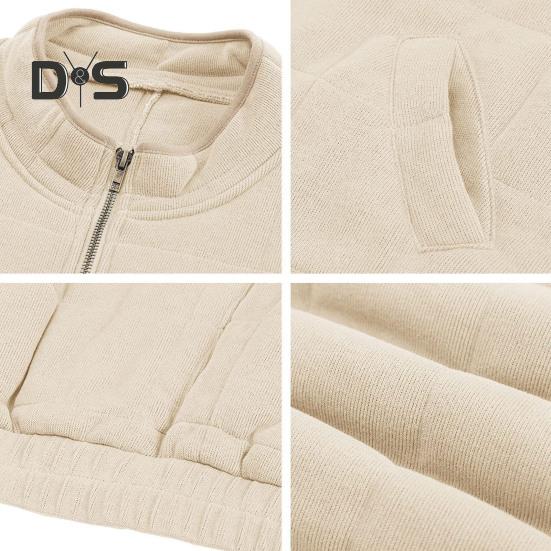 Damska kurtka zimowa stójka ciepła miękka zapinana na zamek kardigan długi rękaw gruba mrozoodporna luźna kieszenie casualowy płaszcz jesienny