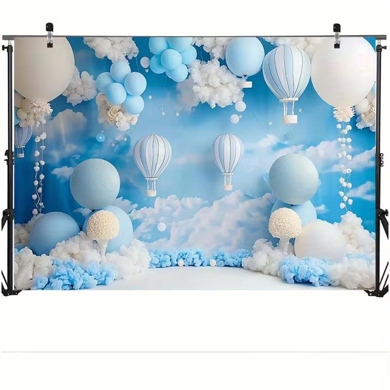 2D mrak horkovzdušný balón Pozadí Dekorace na oslavu Baby Shower