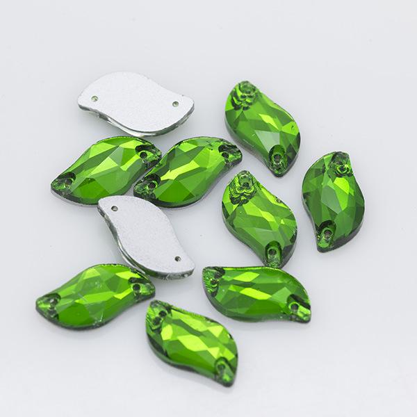 

28 шт. S-образных хрустальных стеклянных алмазных листьев для самостоятельного изготовления одежды и аксессуаров для свадебных платьев 10x20mm, 28 pieces