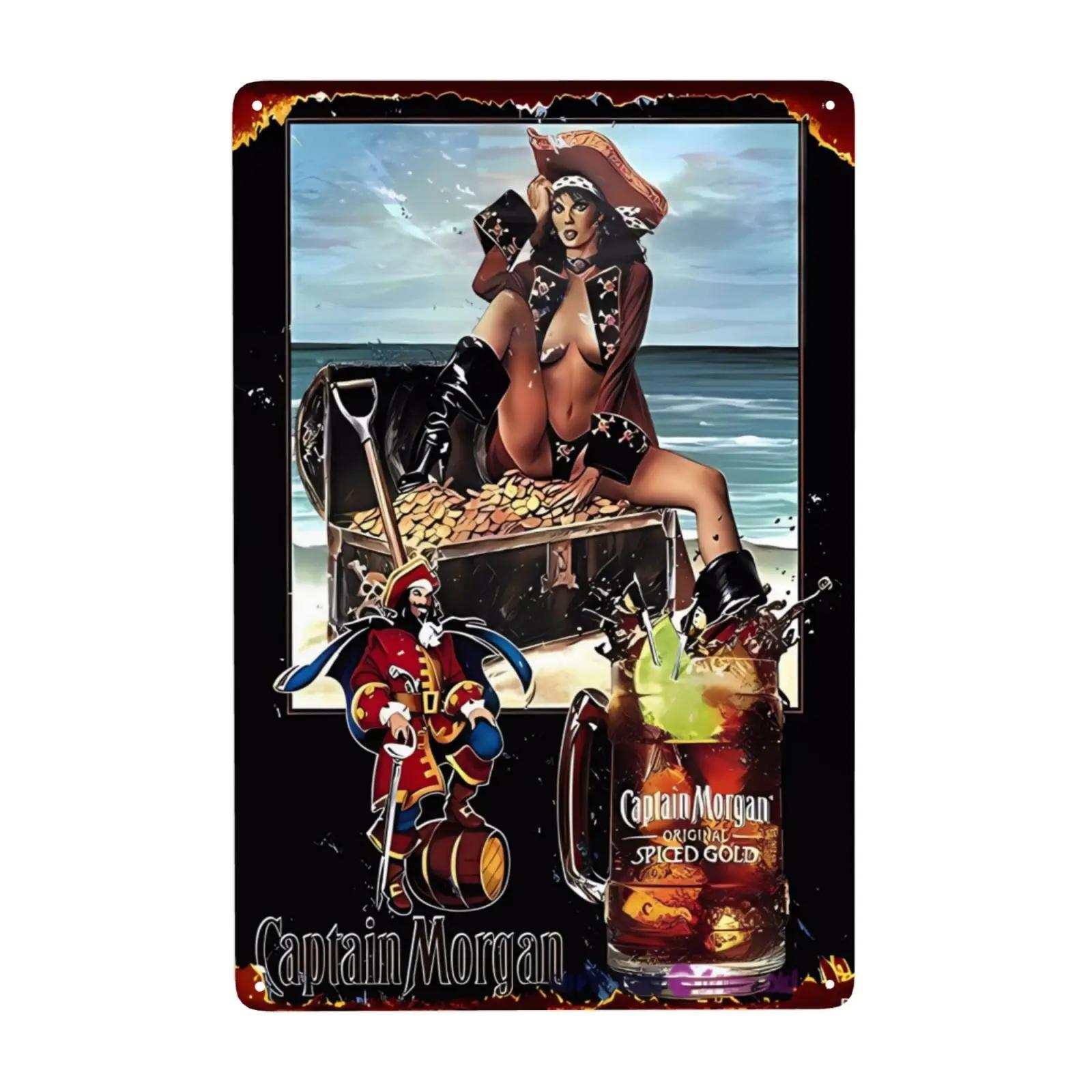 

1 шт. Винтажные металлические знаки «Malibu Rum» с изображением капитана Моргана, забавные жестяные знаки в стиле ретро для бара, паба, клуба, пещеры, настенное украшение 8x12 дюймов 20x30cm