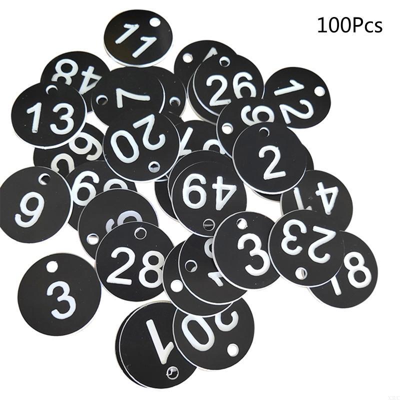 Set of 100 Round Number Labels Door for Key Tags 1-100 Colored Number Sign 1. X3UC чёрный