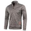 Solid Color Coat Men Autumn Winter Long Sleeve Zipper Stand Collar T-shirts for Men Pullover Top Sports Male
