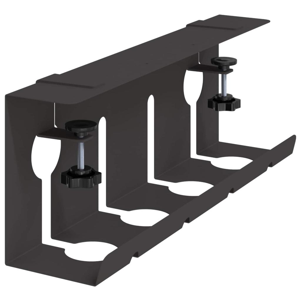 Under Desk Cable Management Tray 2 Pcs Black