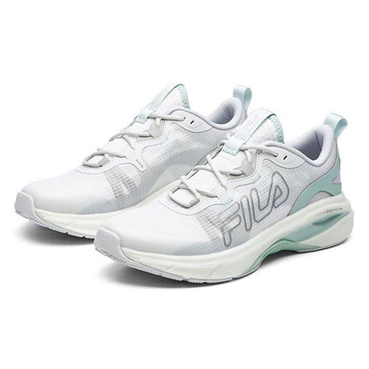 Fila Athletics Comfortable Versatile Fabric Synthetic Leather Low-Top Training Running Shoes Women Sneaker Gray White A12W112203FBB