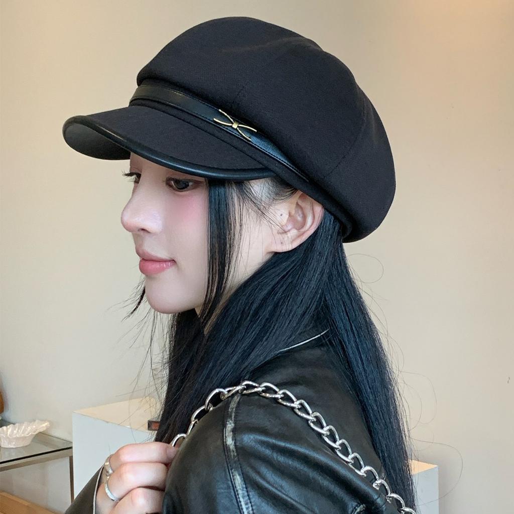 British style retro hemming belt buckle octagonal hat children autumn and winter new literary and artistic versatile beret painter hat tide