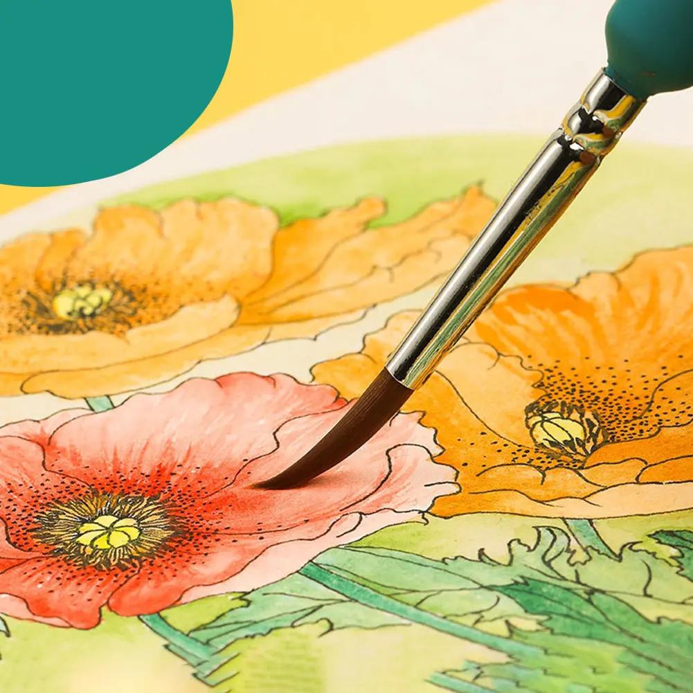 11Pcs Hook Line Pen For Watercolor Oil Painting Extra Fine Soft Wolf Hair Hand Brush Gouache Acrylic Nail Art Drawing