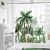 LISM Green Plant Curved Shower Curtain
