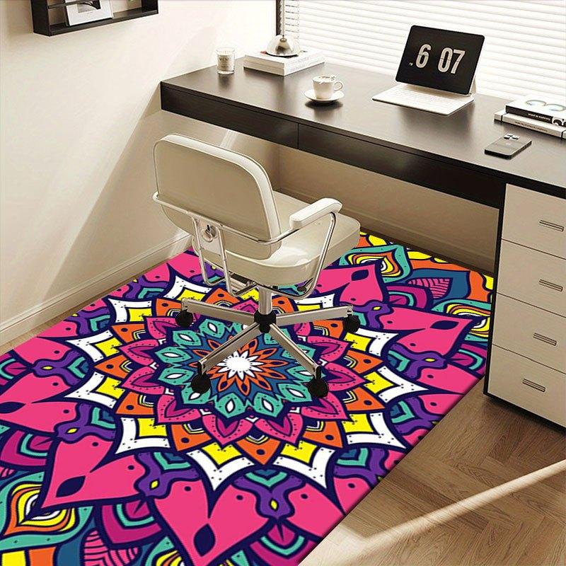 Colorful Mandala Pattern Phone WallpaperOffice Mat Home Decor Office Desk Chair Rugs Chair Carpet for office Chair Mat Gift For Halloween &