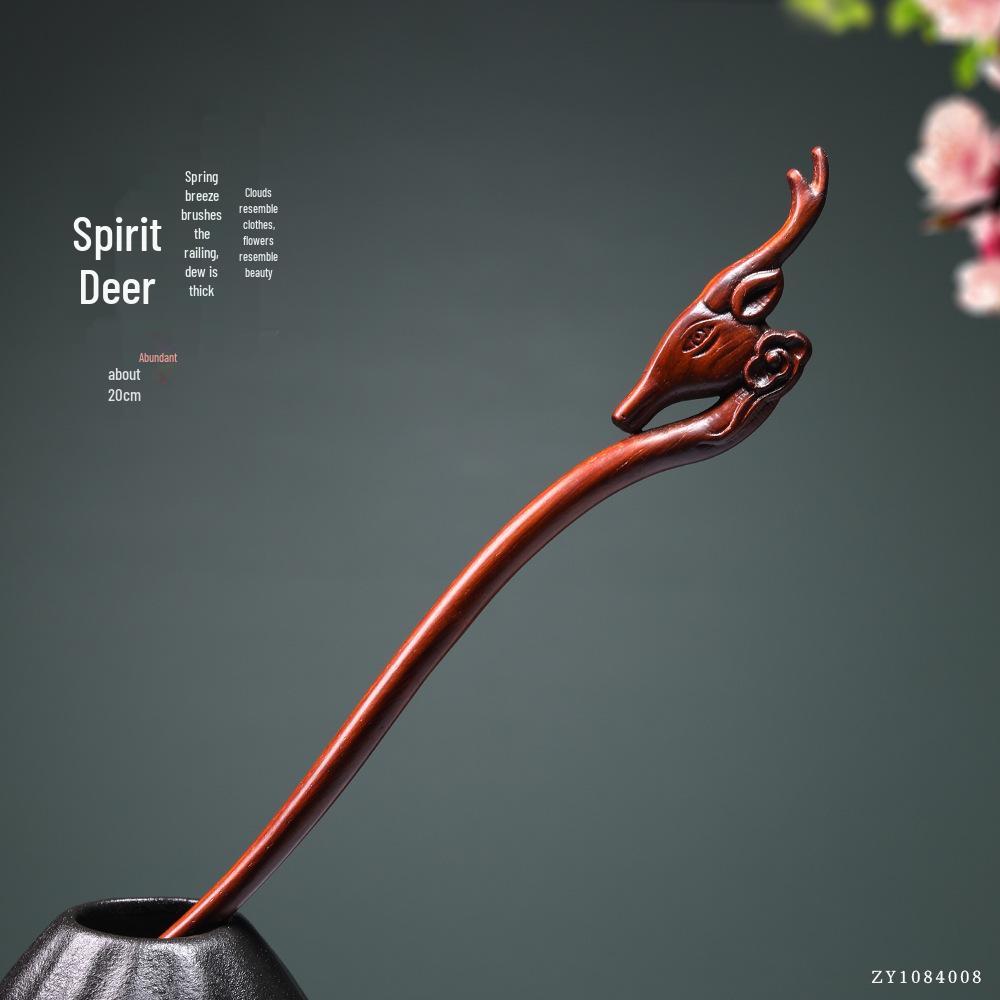Rosewood Hairpins: Antique-Style Wood Hair Accessories for Hanfu & Qipao