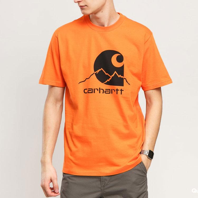 Carhartt WIP Camiseta Unisex de Manga Corta con Cuello Redondo y Estampado Naranja I027751-08O-90