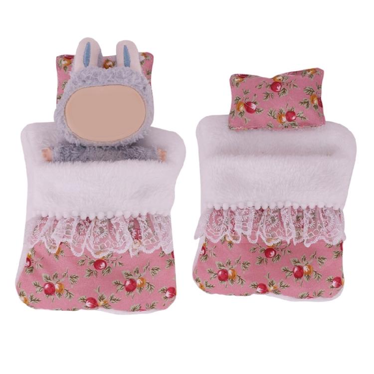 Beliebtes Puppenbett Zubehör mit abnehmbarem Kissen und weichem Schlafsack für 1-2 Generation Plüschfiguren Puppen Dekorationen